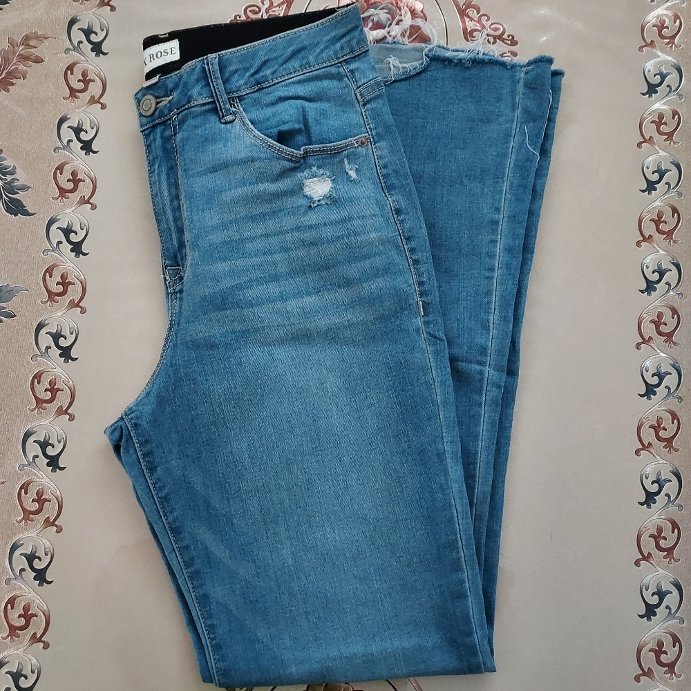 Distressed bootcut jeans